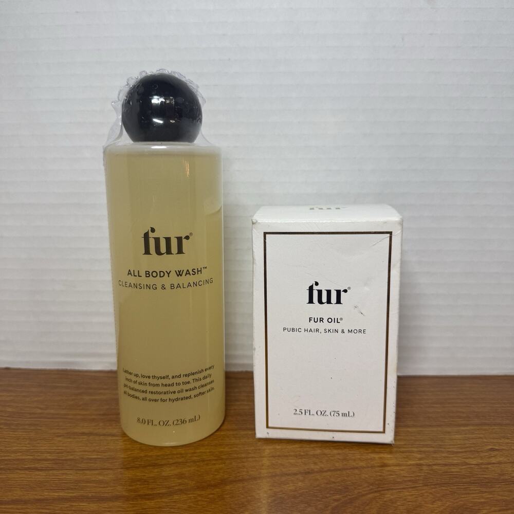 Fur Oil (For Pubic Hair, Skin & More) Softening - 2.5 FLoz & All Body Wash 8oz